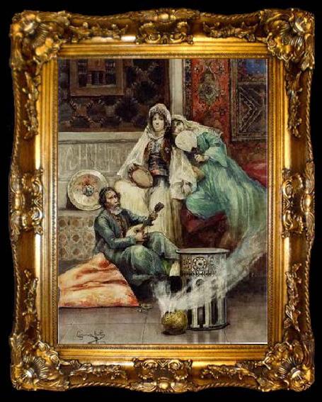 framed  unknow artist Arab or Arabic people and life. Orientalism oil paintings 617, ta009-2